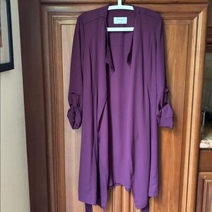 Aritzia Babaton Quincey Trench Lightweight Jacket Maroon Purple Medium